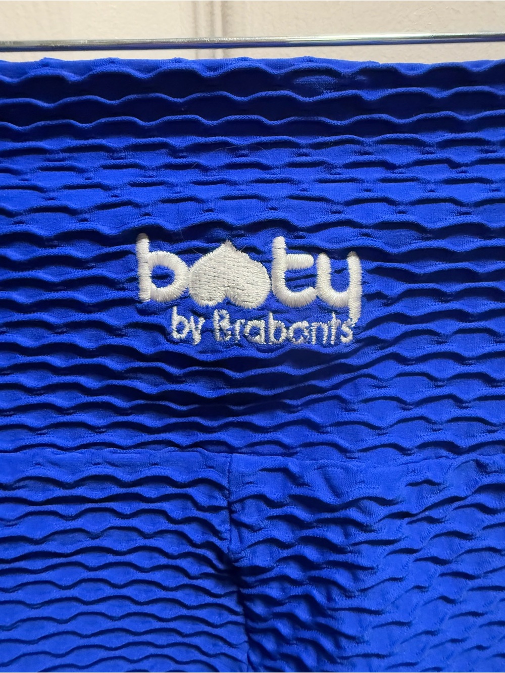 Booty by Brabants Women's High-Waist Croco Textured Bike Shorts - Royal Blue - Picture 3 of 5